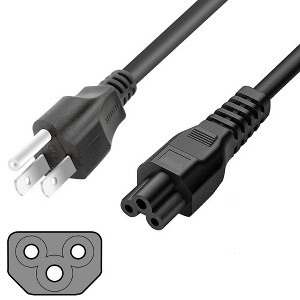 SatelliteSale Universal Heavy Duty Computer Power Cable Male NEMA 5-15P to Female IEC C5 or C13/C14 Universal Wire Black PVC Cord - 1 of 4