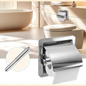 Ridstar Universal Stainless Steel Bathroom Toilet Paper Holder-Silver - 1 of 4