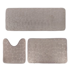 Evideco French Home Goods 3D Pebble Memory Foam Bath Mats - Bath Mat, Runner Mat, and Contour Mat Available in 10 Colors - 1 of 4