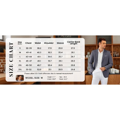 COOFANDY Mens Blazer Casual Two Buttons Sport Coat Slim Fit Lightweight Suit Jackets Black M — фото 7