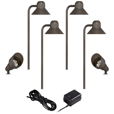 John Timberland Bronze LED Path and Spot Light Kit with Transformer and Cable