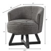 Lyngins Swivel Accent Chairs with Cross-shaped Wood Base,Upholstered Round Swivel Reading Chairs,Linen Sofa Chairs for Bedroom,Living Room - 3 of 4