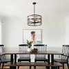 Dewdrop Vintage 2-Light Flush Mount Ceiling Light Black and Bronze Metal Cage Fixture for Dining Room ETL Certified - 2 of 4