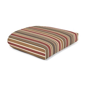 Casual Cushion Stripe Sunbrella Fabric 1-Piece Indoor/Outdoor Wicker Seat Pad, 18"W x 18"L - 1 of 4