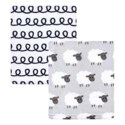 Hudson Baby Infant Silky Plush Blanket, Gray Sheep, 30x36 inches