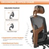 DOMETOUR Gaming Ergonomic Foot Rest Reclining, High Back Mesh Home Office Computer Desk Chair - 2 of 4