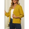 Women's 3/4 Sleeve Open Front Cropped Cardigan Sweater Elegant Shrugs for Women - 3 of 4