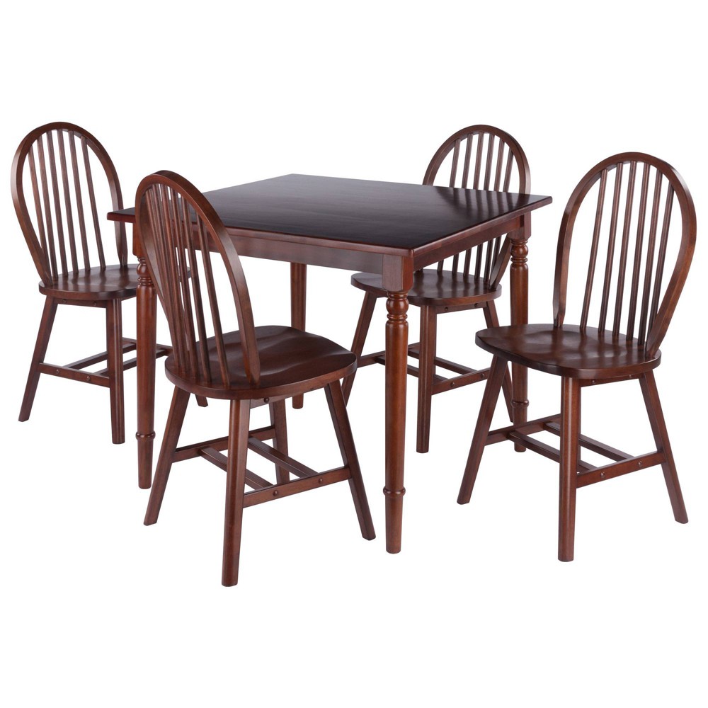Photos - Dining Table 5pc Mornay  Set Walnut - Winsome