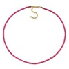 EVERLY JEWELRY | Yellow Plated Sterling Silver 7 1/3ct TGW Created Ruby Beaded Necklace, 17 inc + 2 inc - 4 of 4