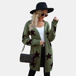 Women's Star Print Longline Cardigan-Cupshe - 1 of 4