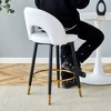 PAGED Modern Swivel PU Leather Bar Stools (Set of 2), Counter Height Stools with Backs & Black Metal Legs for Pub/Dining Room/Office - 2 of 4