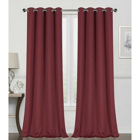 Assorted Colors & Sizes 2 Pack Hotel Thermal Grommet 100% Blackout Curtains 