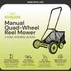 Sun Joe Manual Push Reel Lawn Mower, 20 Inch Yard Trimmer with 8.5 Gallon Grass Catcher, Adjustable Height, and 5 Steel Blades, Green - 3 of 4