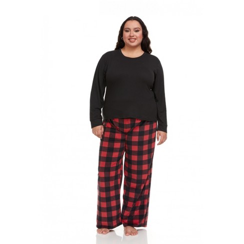 followme Buffalo Plaid 2 Piece Thermal Pajama Set For Women