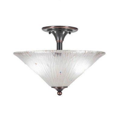 Toltec Lighting Any 2 - Light Flush Mount in  Black Copper with 16" Frosted Crystal Shade