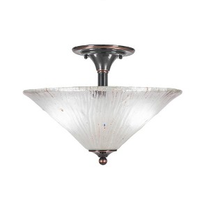 Toltec Lighting Any 2 - Light Flush Mount in  Black Copper with 16" Frosted Crystal Shade - 1 of 1