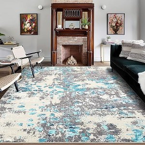 Abstract Rug, Non Slip Washable Area Rug  Low Pile Non-Shedding Throw Carpet for Bedroom, Living Room, Laundry Room - 1 of 4