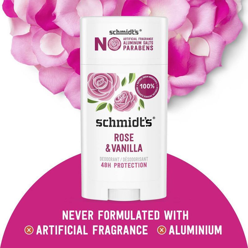 Schmidt&#39;s Rose + Vanilla Aluminum-Free Natural Deodorant Stick - 2.65oz, 6 of 16