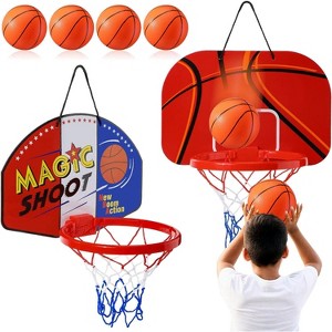 Mini Basketball Hoop Set 2 Pack with 4 Balls Pump No Drill Installation for Kids Adults - 1 of 4
