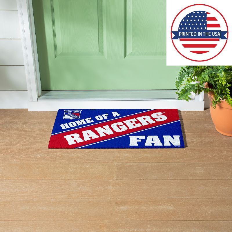 Evergreen New York Rangers Team Turf Mat- 28 x 16 Inches Indoor Outdoor Doormat, 5 of 8