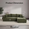 108" Cloud Sectional Couch with L-Shape Chaise, Modern Corduroy Modular Sofa with Deep Seat, Boneless Cloud Couches for Living Room Bedroom - 2 of 4