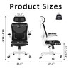 Lirago Mesh Office Chair Headrest Adjustable Lumbar Flip Up Armrests - 4 of 4