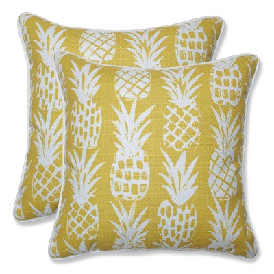 16.5" 2pk Pineapple Throw Pillows Yellow - Pillow Perfect