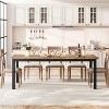 Industrial Dining Table for 6-8 People, 78.7" Long Wooden Kitchen Table with Sturdy Metal Frame - Seats 6 Rectangular Counter - 4 of 4