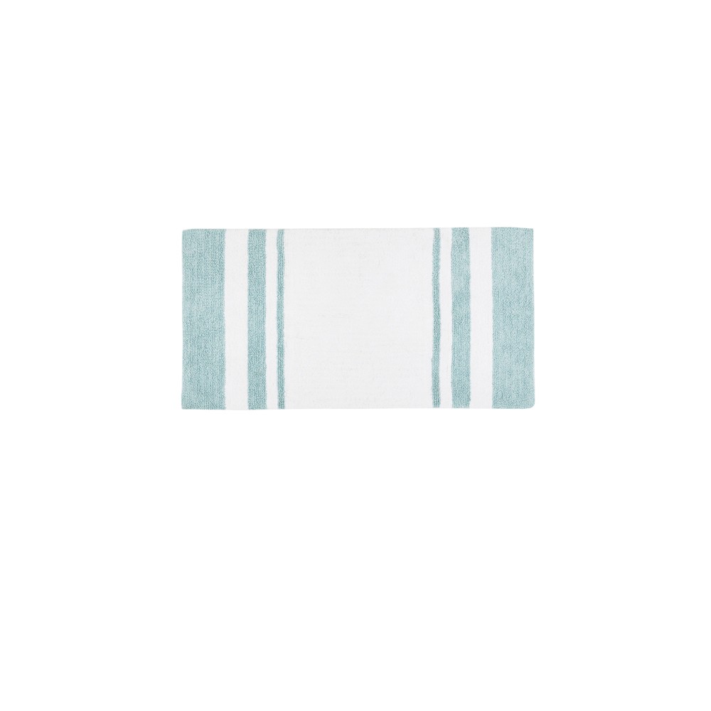 27inx45in Spa Cotton Reversible Bath Rug Aqua