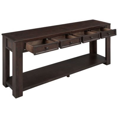 NicBex 63''Console Table with 4 Storage Drawers and Bottom Shelf Entryway Table Narrow Long Suitable for Entryway,Living Room