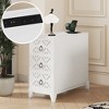 Modern End Table with Drawers, Corner Sofa Side Table with Open Shelves, Bedroom Nightstand for Small Spaces, Side Table for Living Room - 2 of 4