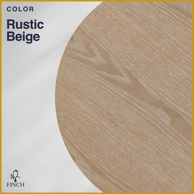 Beige Round Reclaimed Wood Farmhouse Dining Table