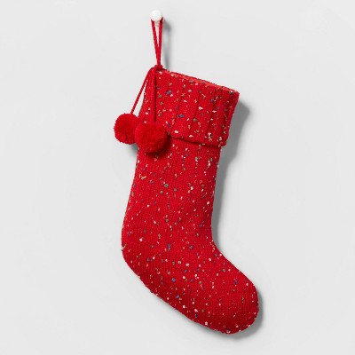 Speckled Knit Christmas Stocking Red - Wondershop™