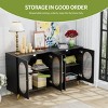 Syemin Decorative Storage Cabinets Modern Accent Sideboard Cabinet, Freestanding Storage Cupboard Corner Console Table, Black, 60"*15.6"*32.3" - 4 of 4