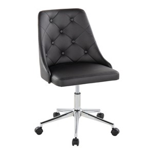 TiramisuBest Contemporary Swivel Task Chair with Chrome Casters, Black PU Leather, Adjustable Height - 1 of 4