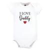 Hudson Baby Infant Girl Cotton Bodysuit and Pant Set, Girl Daddy Red Black - 3 of 4