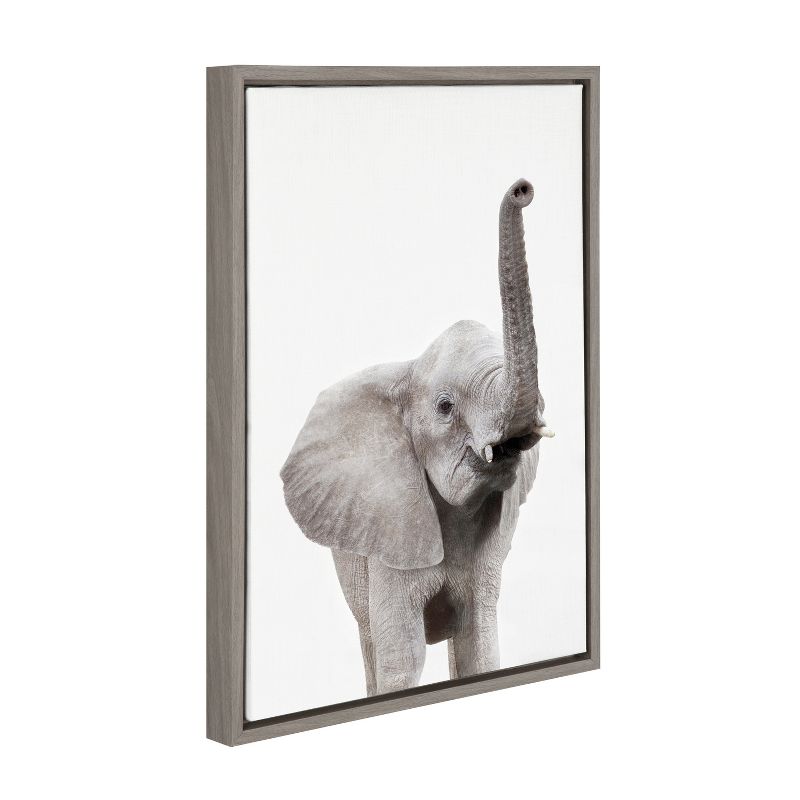 Sylvie Young Elephant Framed Canvas by Amy Peterson - Kate and Laurel, 2 of 6