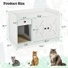 LunaLulinlk Off-white Cat Litter Box Fence, Double Hidden Litter Box Furniture for 2 Cats - 3 of 4