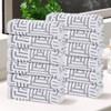 Cotton Modern Geometric Jacquard Soft Highly-Absorbent Face Towel Washcloth Set of 12 by Blue Nile Mills - 2 of 4