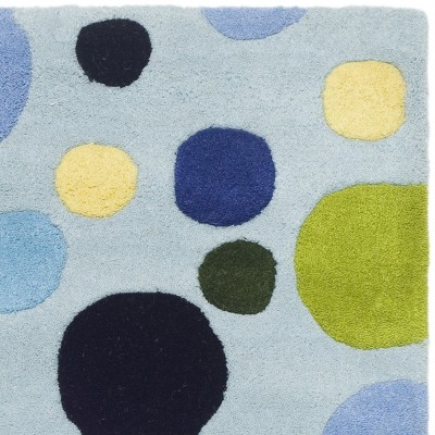 Soho Blue and Multicolor Wool and Viscose Hand Tufted Area Rug