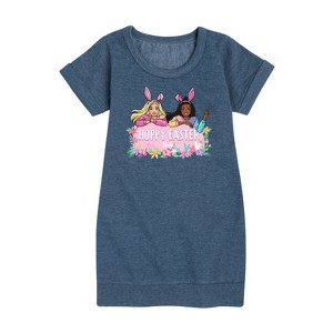 - Barbie - Easter Graphic Short Sleeve Fleece Dress - 1 of 3