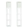 Simple Designs (Set of 2) 62.5" Three Shelf Etagere Organizer Storage Floor Lamps - 4 of 4