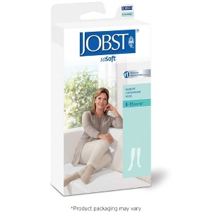Jobst SoSoft Ribbed Knee High Socks Compression 8-15 Large White - 1 of 4