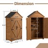 Lorna Wooden Patio Storage Shed Cabinet, Wood Tool Shed with Shelves and Latch, Outdoor Furniture - Maison Boucle - 4 of 4