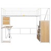 YOOCOZZ Metal Loft Bed with Built-in Work Station, Wardrobe, Storage Staircase and LED - White - 4 of 4
