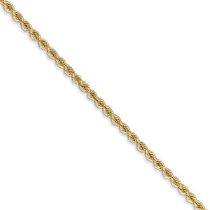 Black Bow Jewelry 2.25mm, 14k Yellow Gold, Handmade Solid Rope Chain Necklace - 1 of 4