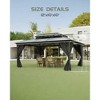 Hardtop Gazebo 10'x12' , Double Polycarbonate Sheets Roof, Aluminum Alloy Frame, Net, and Curtain, Permanent Building for Patio, Lawn, and Garden - 3 of 4