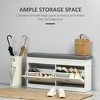NicBex Storage Bench Modern Wooden Shoe Bench with 3 Drawers and Flip-up Padded Top for Mudroom, Entryway - 2 of 4