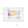 HomeRoots 32" White Purple And Green Cotton Be Happy Youthful Bath Rug - 3 of 4