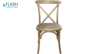 Elegant Driftwood Elm Wood X-Back Chair - 35" Height